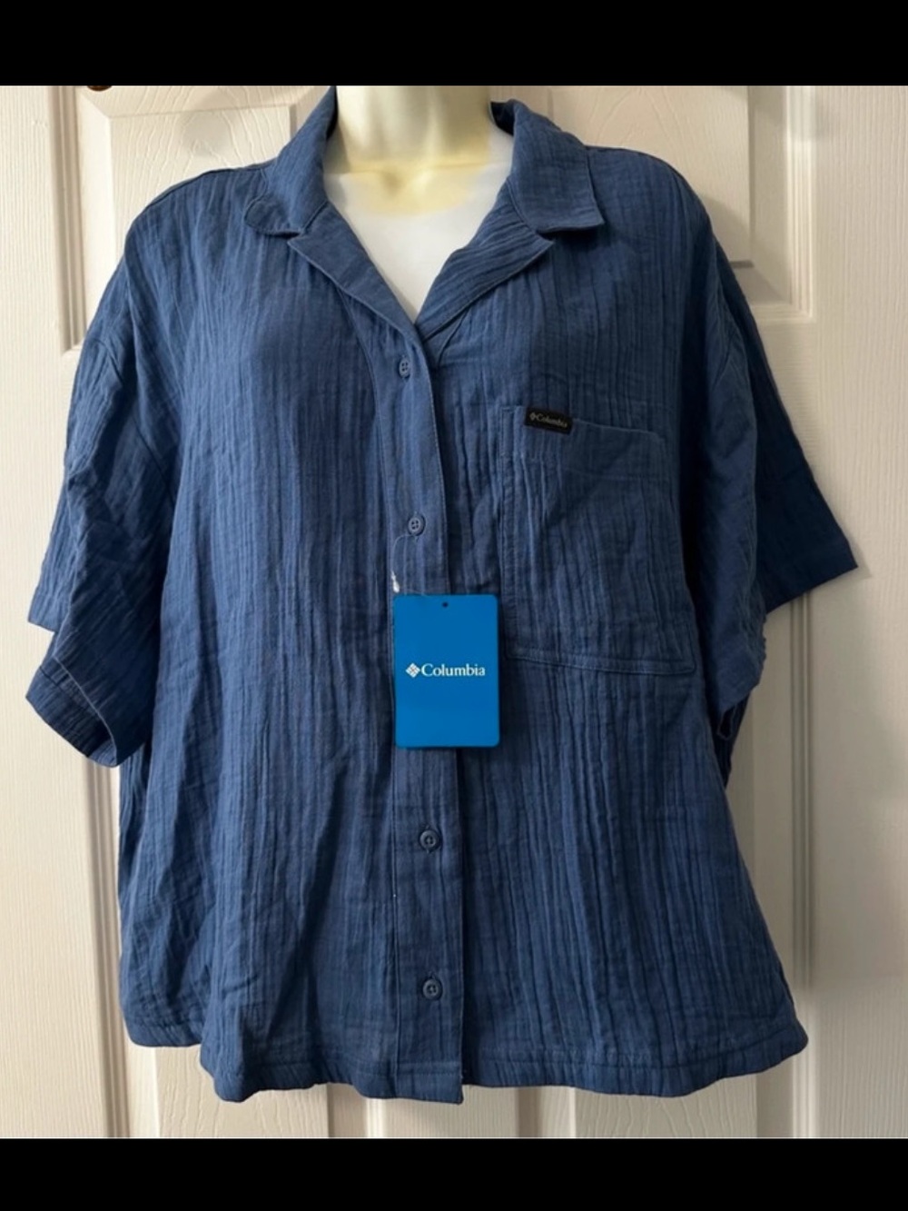 NWT Blue Columbia Holly Hideaway Breeze Top size 1x